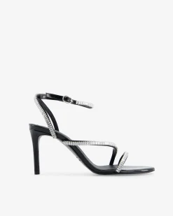 Sandales à talons avec strass noire