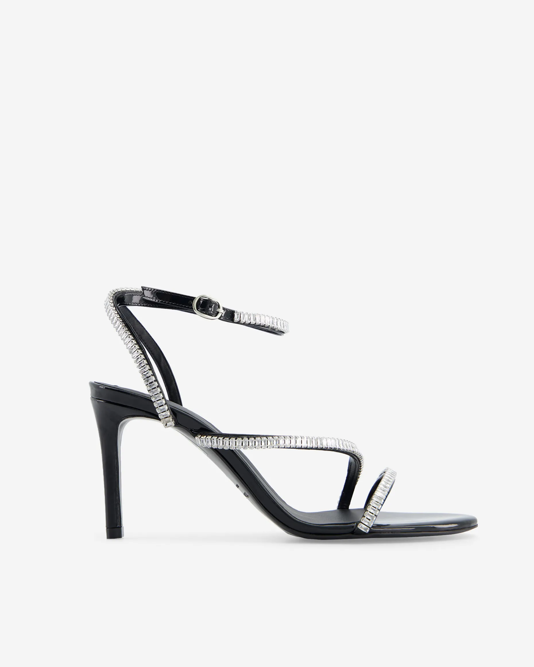 Sandales à talons avec strass noire