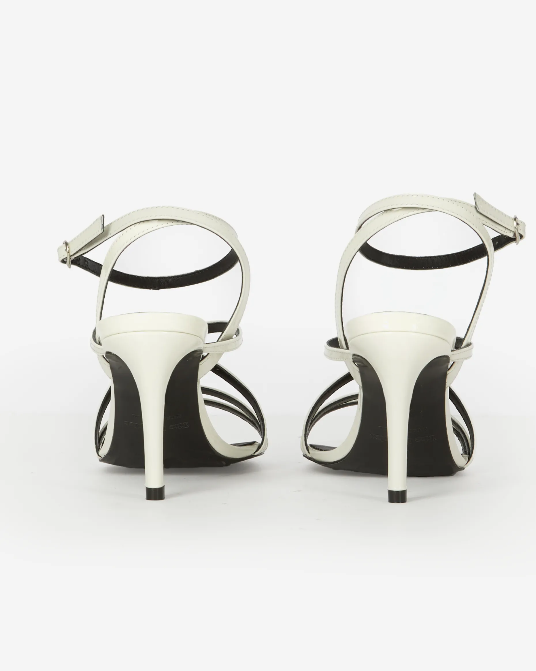 Sandales à talons en cuir vernis blanches