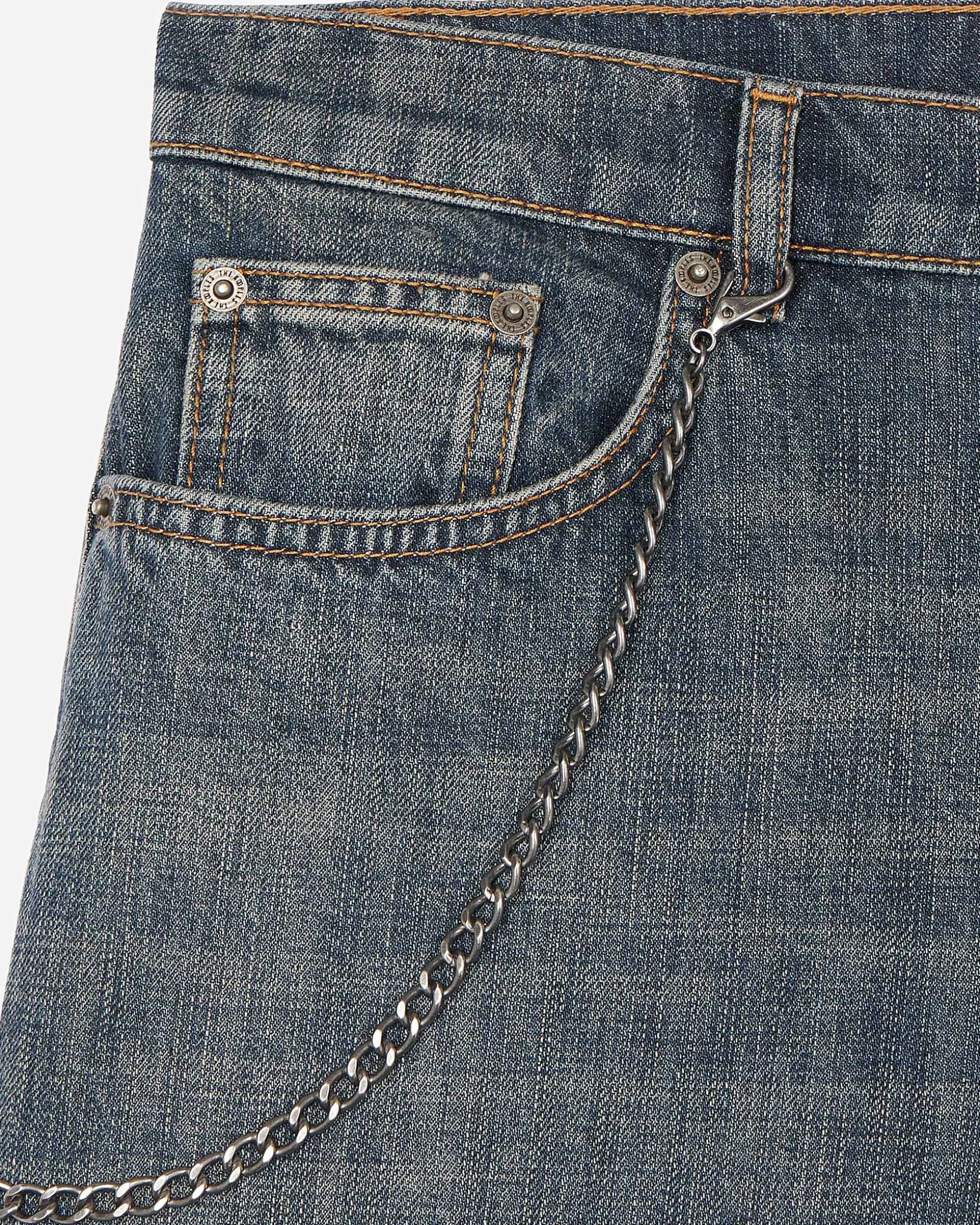 Short en denim avec chaîne bleu