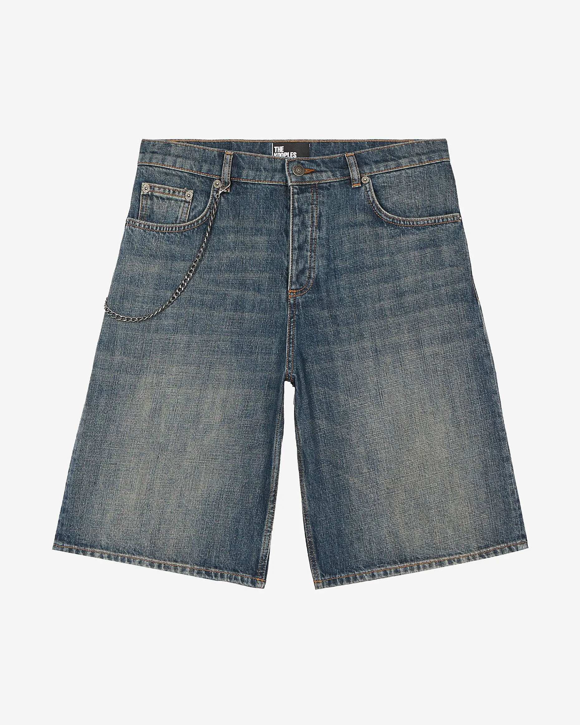 Short en denim avec chaîne bleu