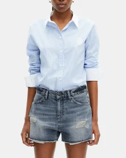 Short en denim bleu