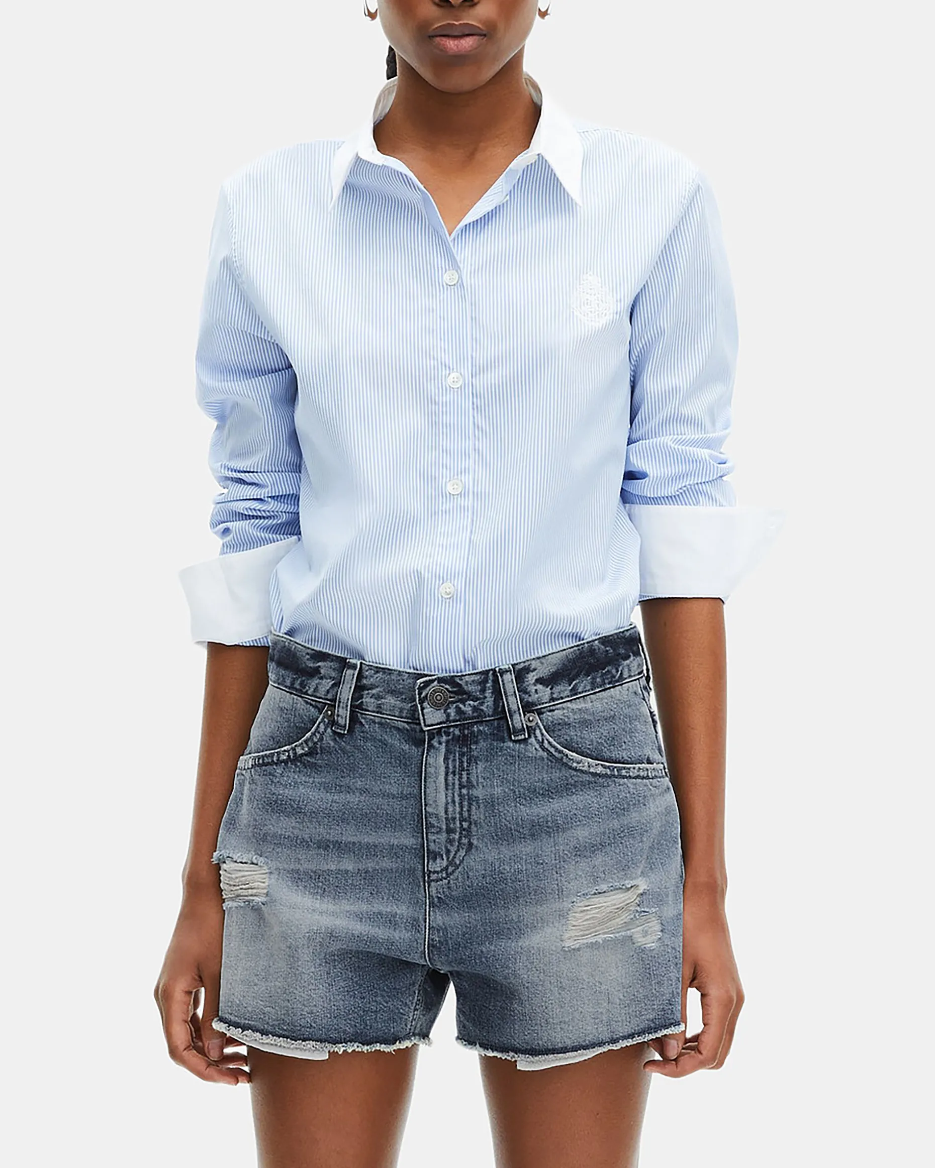 Short en denim bleu