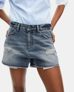 Short en denim bleu