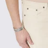 Short en denim à chevron écru