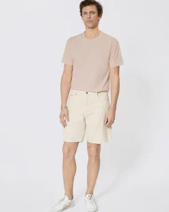 Short en denim à chevron écru