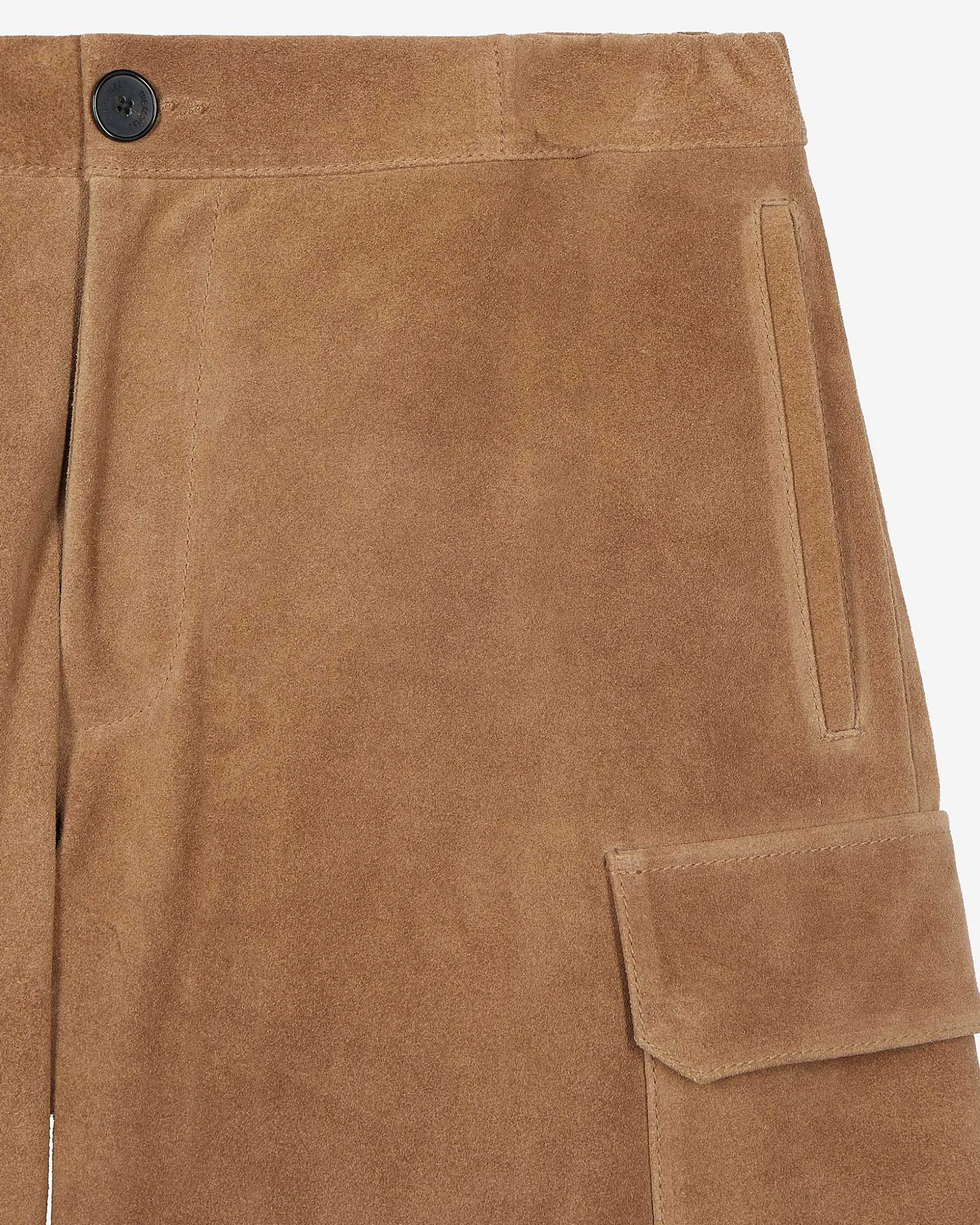 Short en suède camel