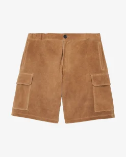 Short en suède camel