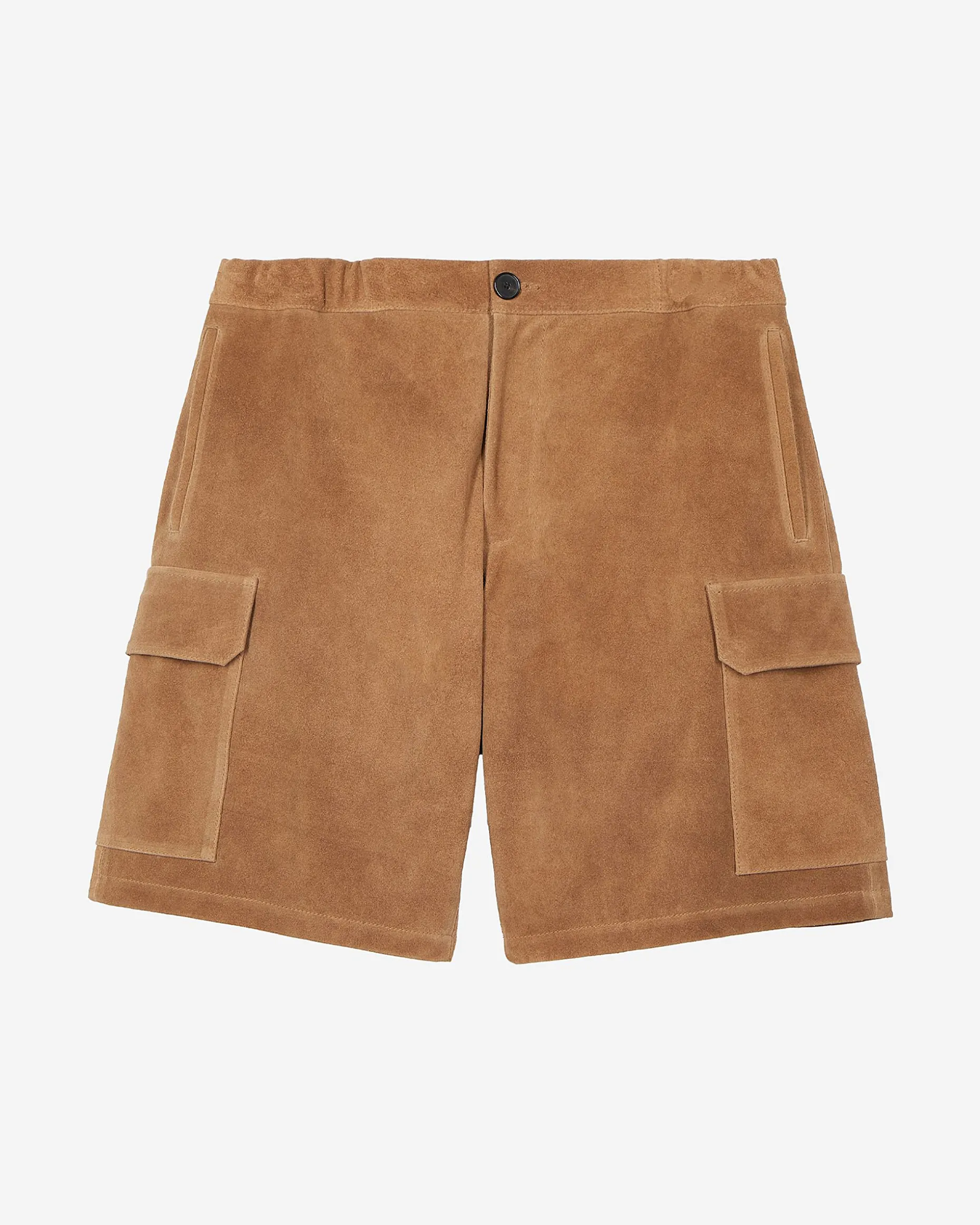 Short en suède camel
