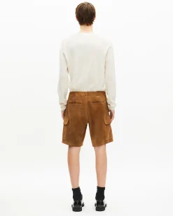 Short en suède camel