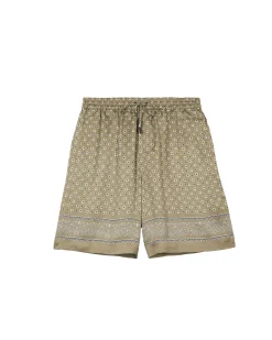 Short imprimé bandana kaki