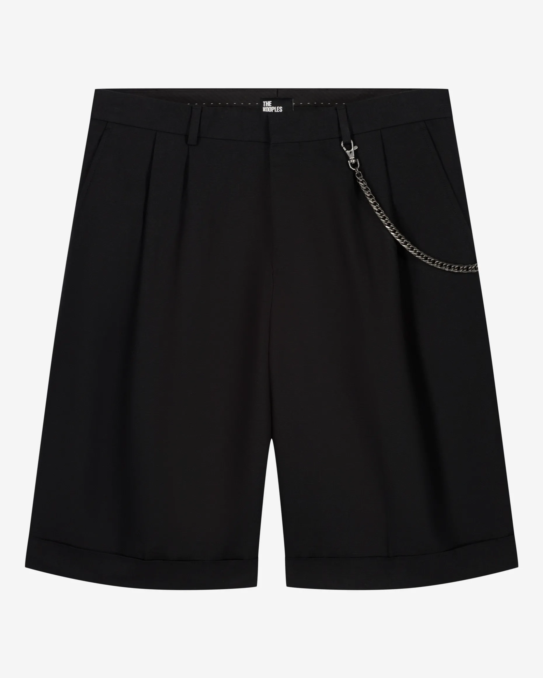 Short à pinces avec chaîne noir