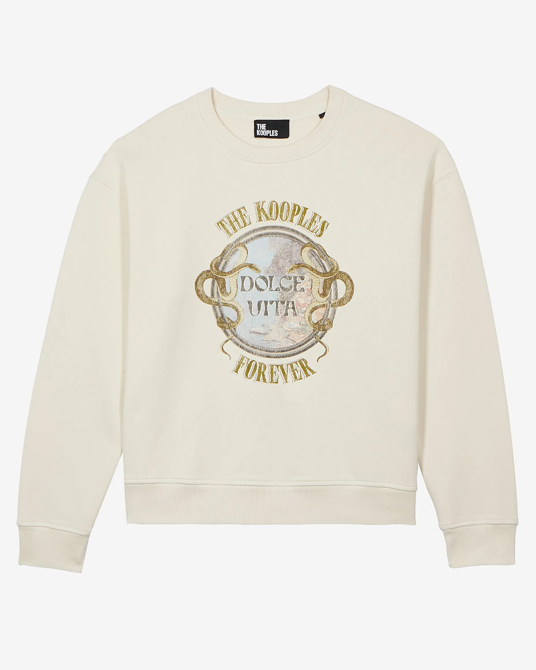 Sweatshirt avec sérigraphie beige