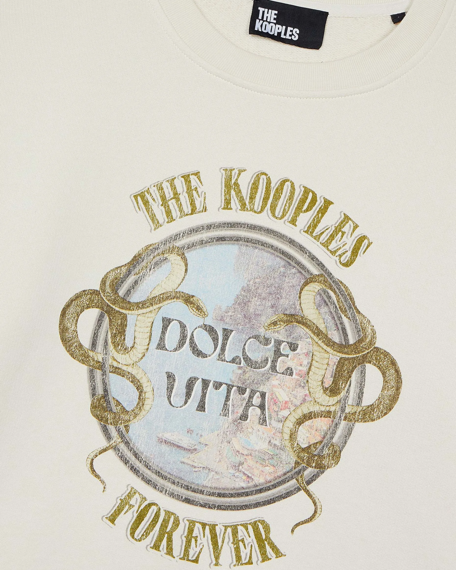 Sweatshirt avec sérigraphie beige