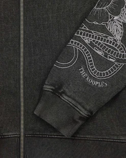 Sweatshirt à capuche avec broderies noir
