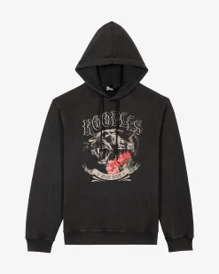 Sweatshirt à capuche avec sérigraphie Panthère noir