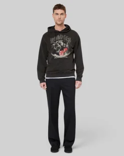 Sweatshirt à capuche avec sérigraphie Panthère noir