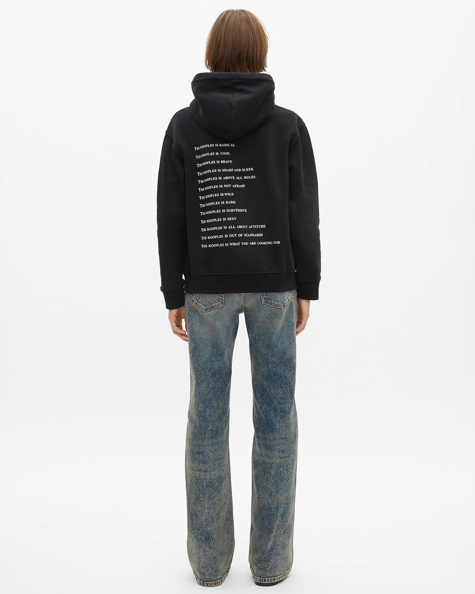 Sweatshirt à capuche What Is avec strass noir