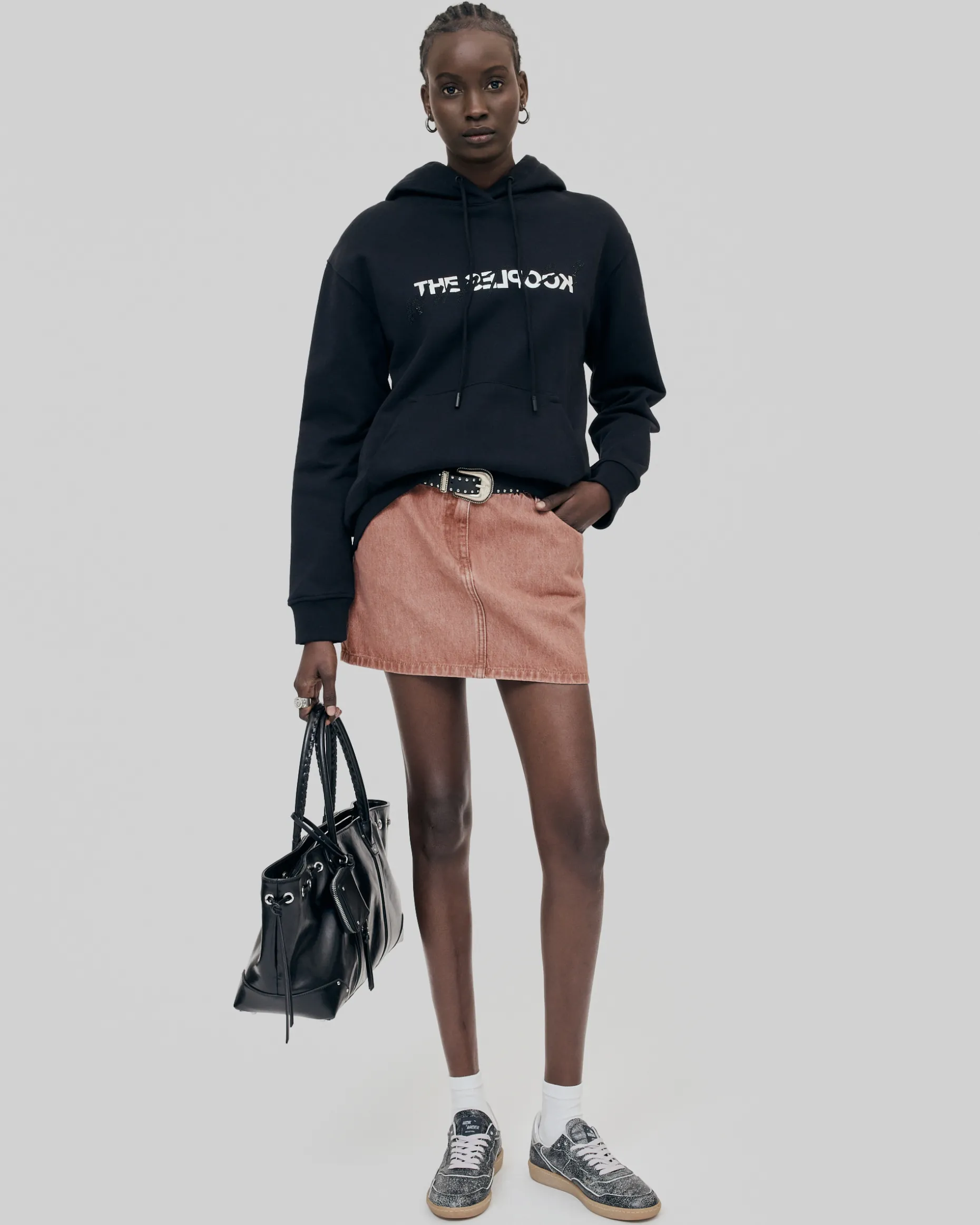 Sweatshirt à capuche What Is avec strass noir