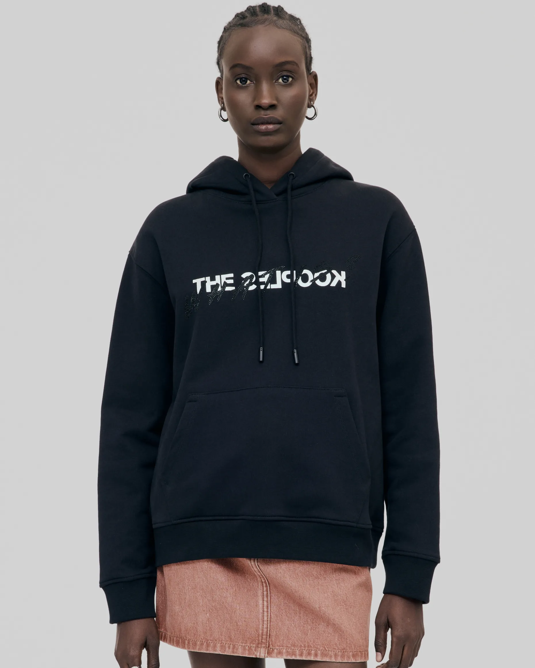 Sweatshirt à capuche What Is avec strass noir