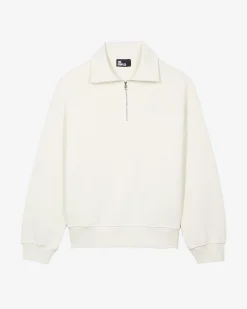 Sweatshirt col camionneur beige