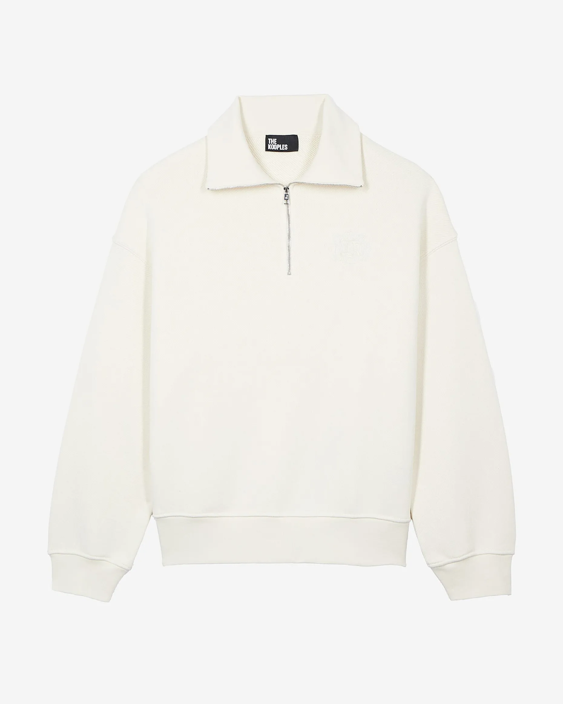 Sweatshirt col camionneur beige