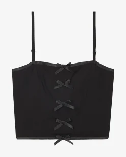 Top avec détails de nœuds noir