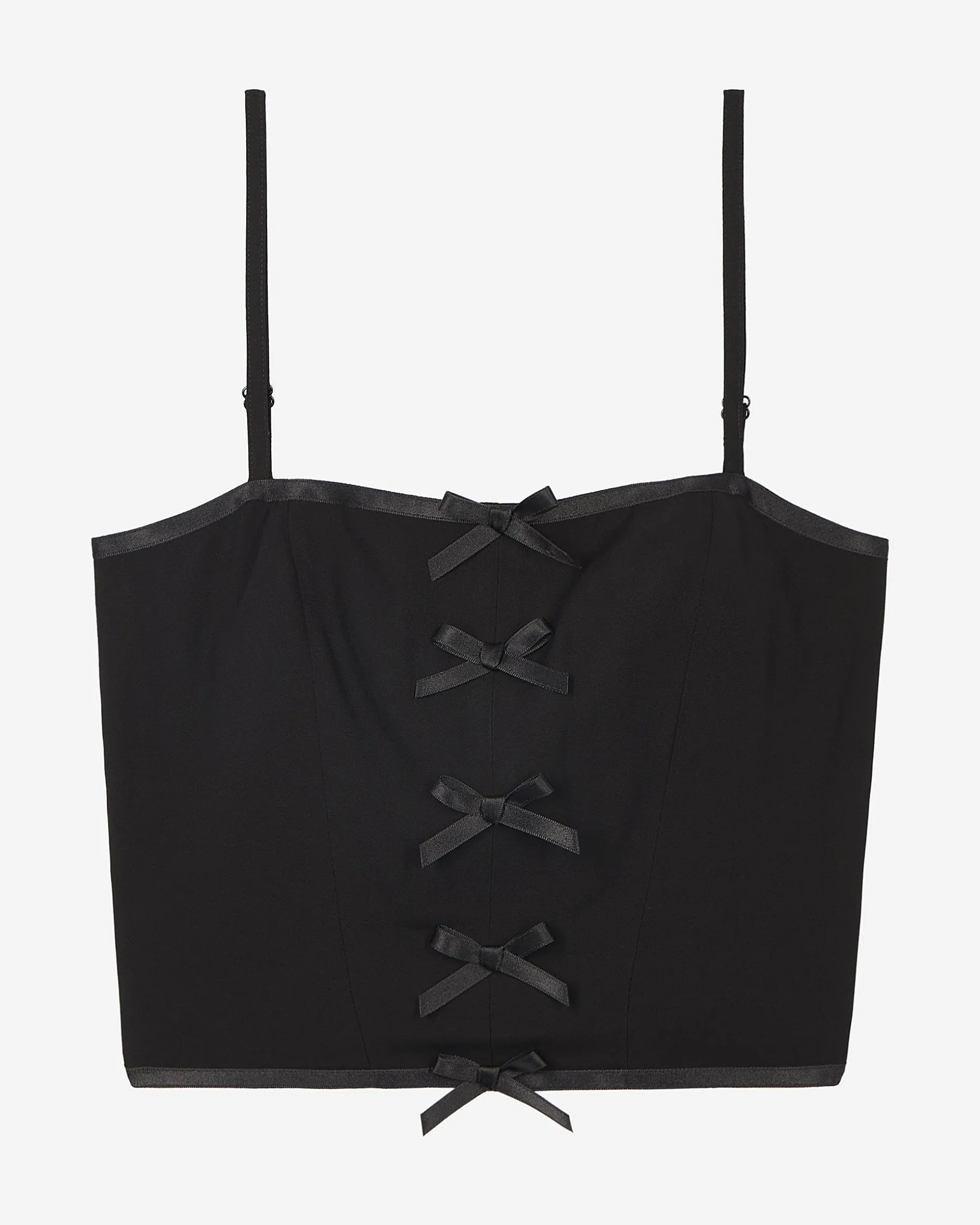 Top avec détails de nœuds noir