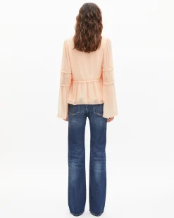 Top avec volants pêche