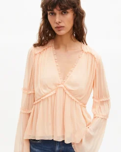 Top avec volants pêche
