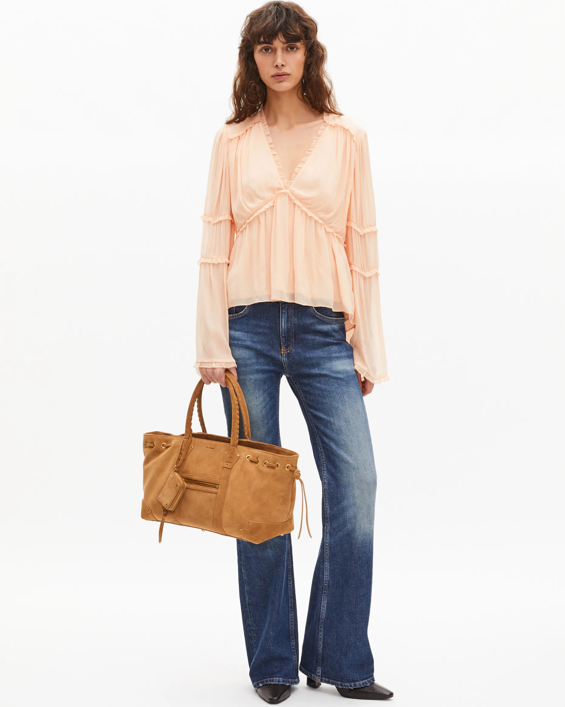 Top avec volants pêche