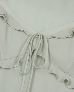 Top avec volants vert