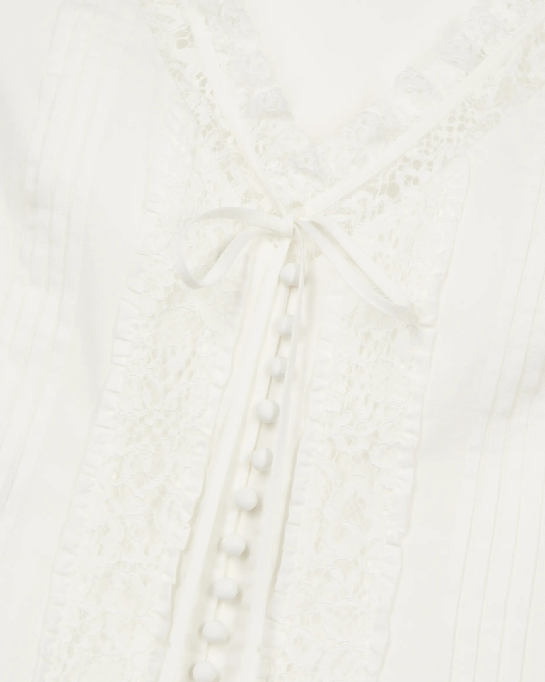 Top en coton avec incrustation dentelle écru