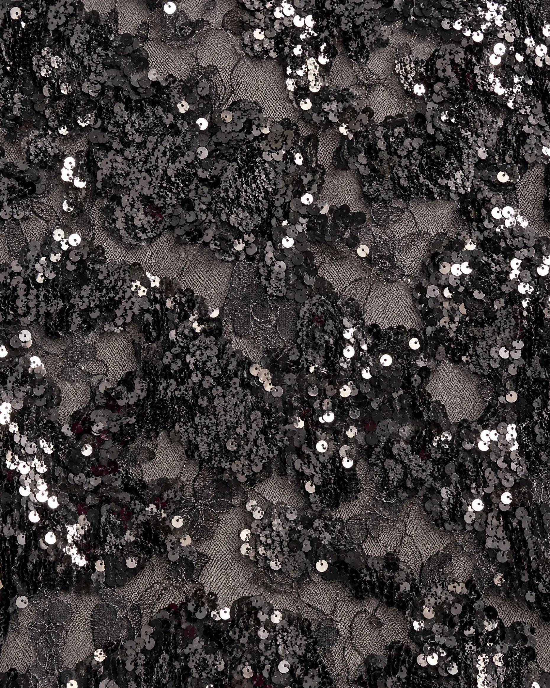 Top en dentelle et sequins noir