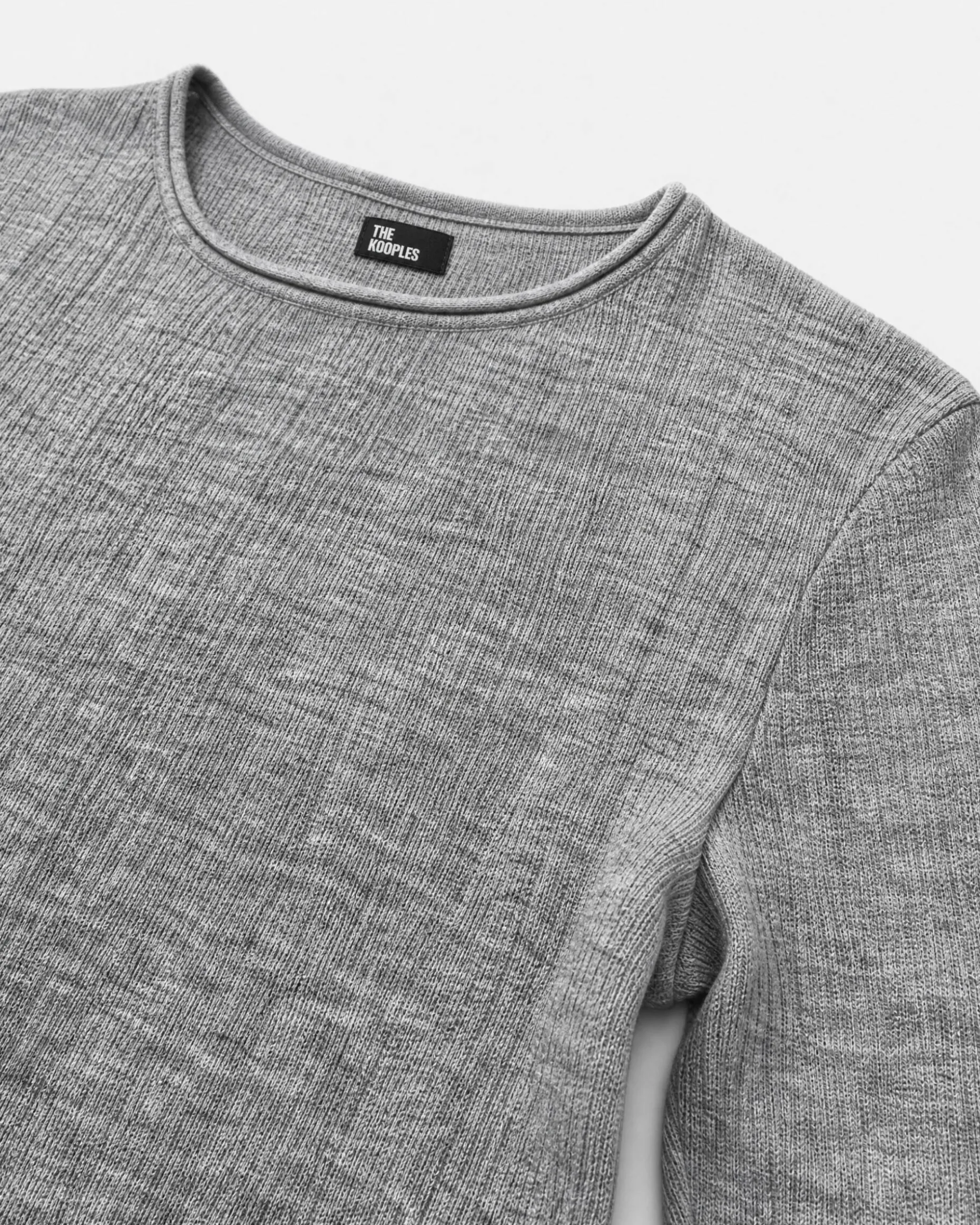 Top en laine mélangée gris anthracite