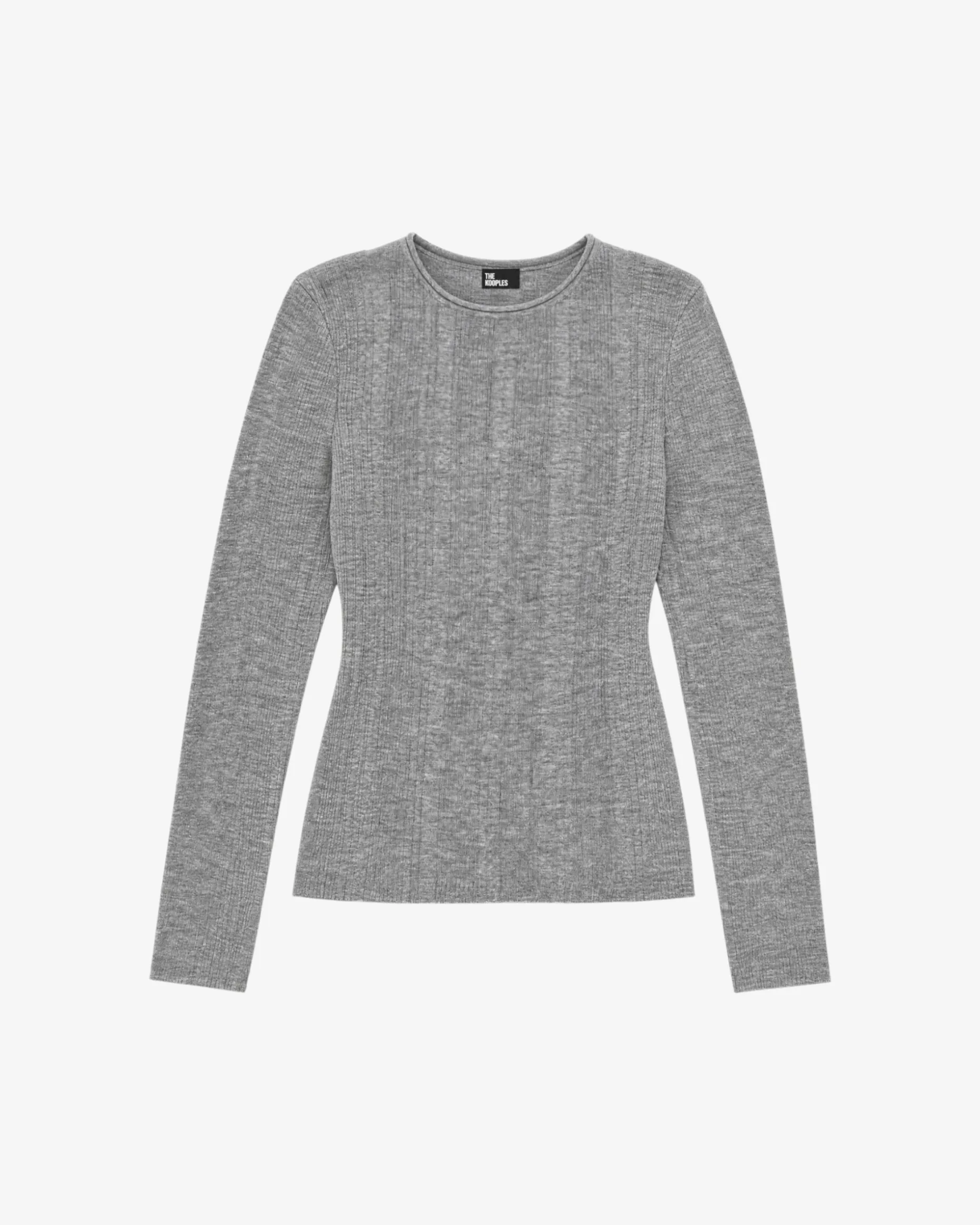 Top en laine mélangée gris anthracite