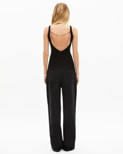 Top en maille avec chaînes noir