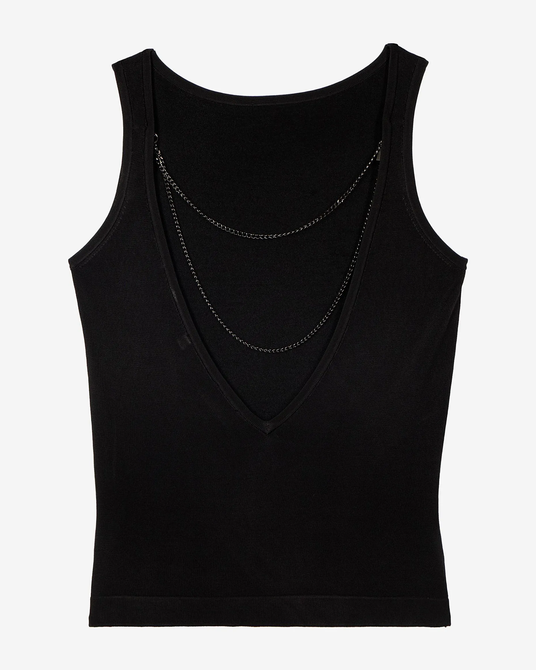 Top en maille avec chaînes noir