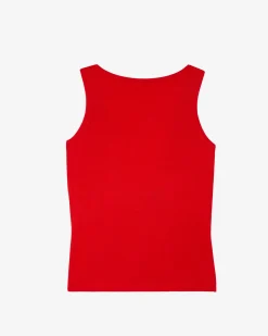 Top en maille avec chaînes rouge