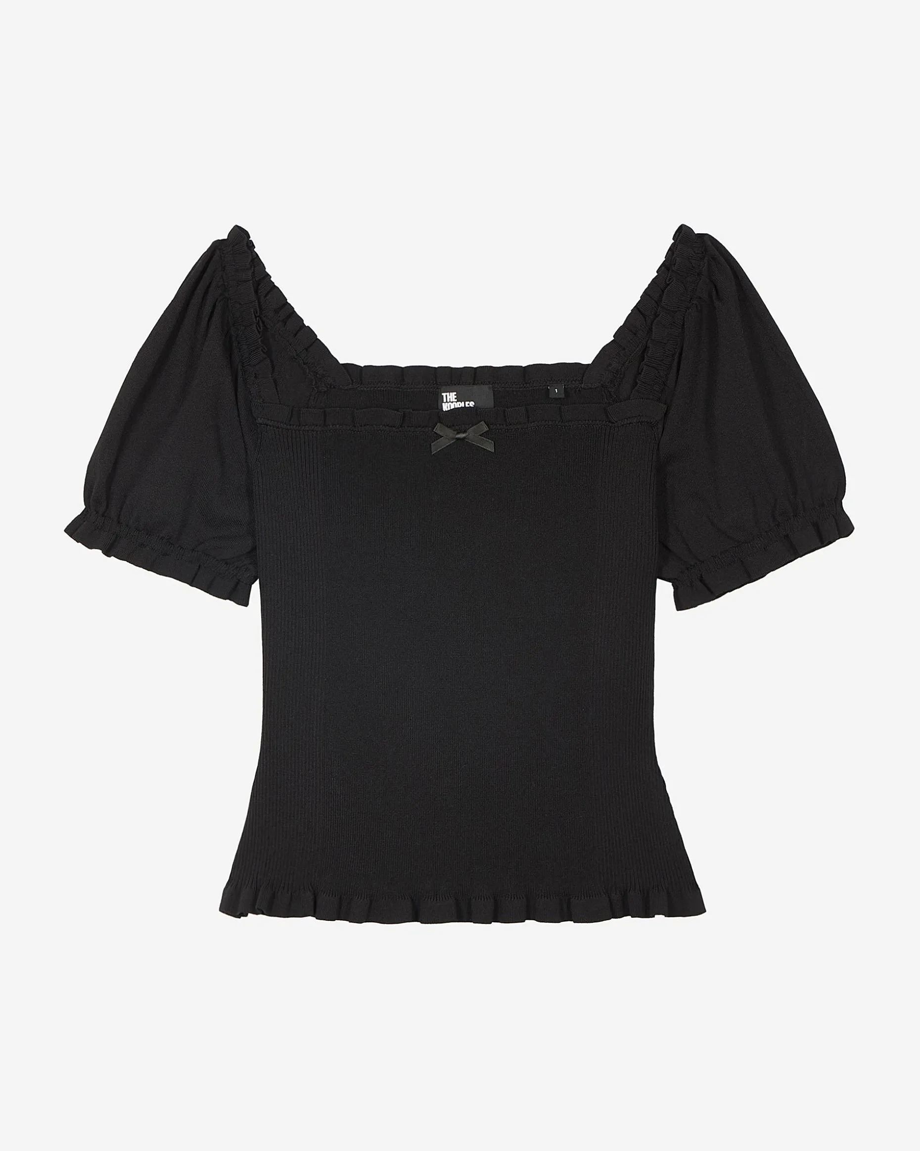 Top en maille smocké noir