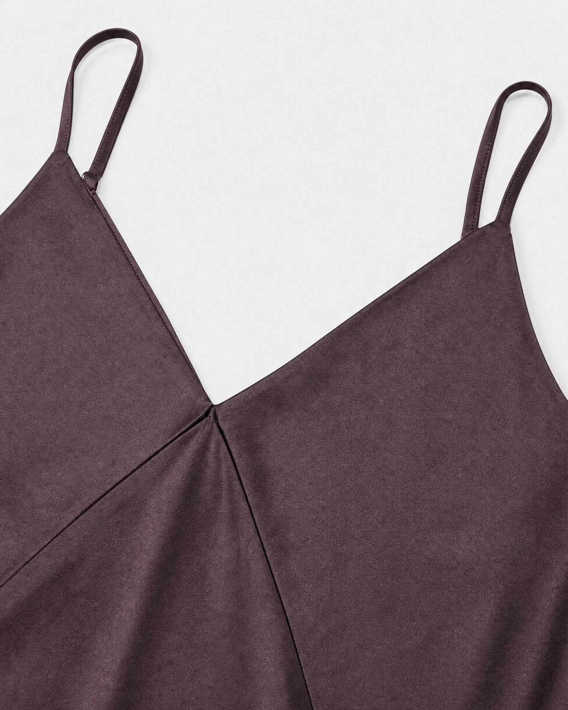 Top fines bretelles en satin marron