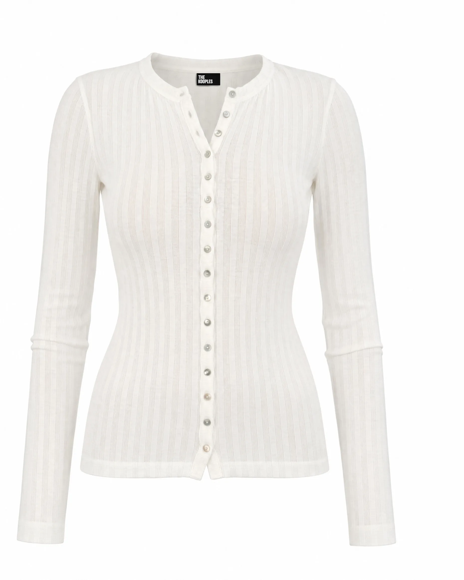 Top manches longues en coton ecru