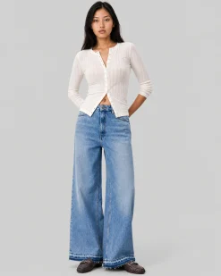 Top manches longues en coton ecru