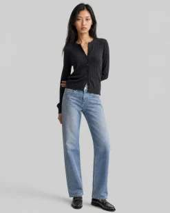 Top manches longues en coton noir