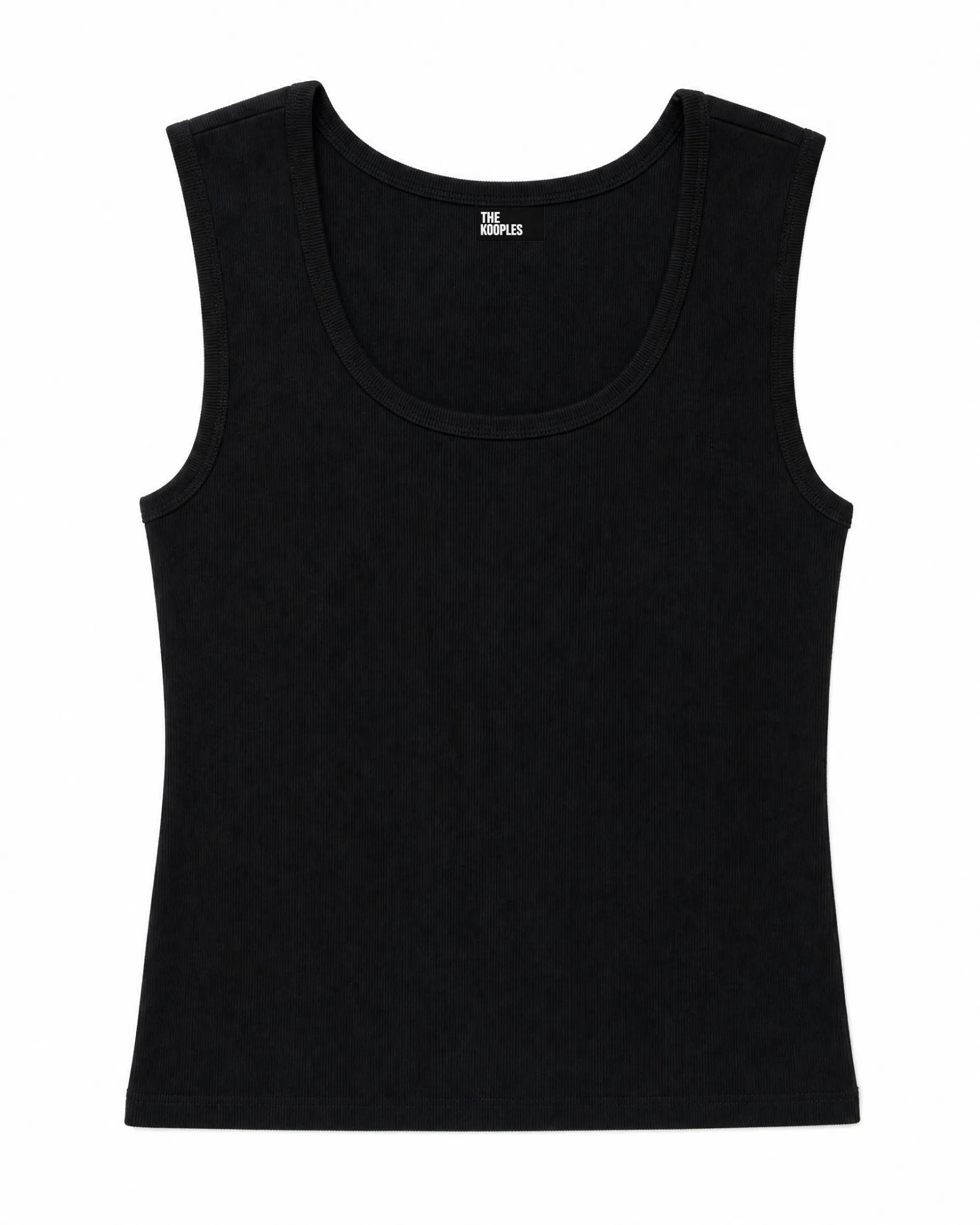 Top sans manches en coton mélangé noir