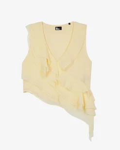 Top volanté jaune
