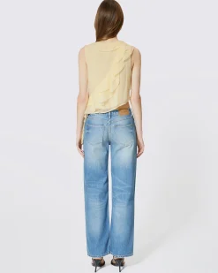 Top volanté jaune