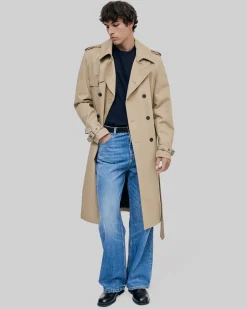 Trench coupe large beige