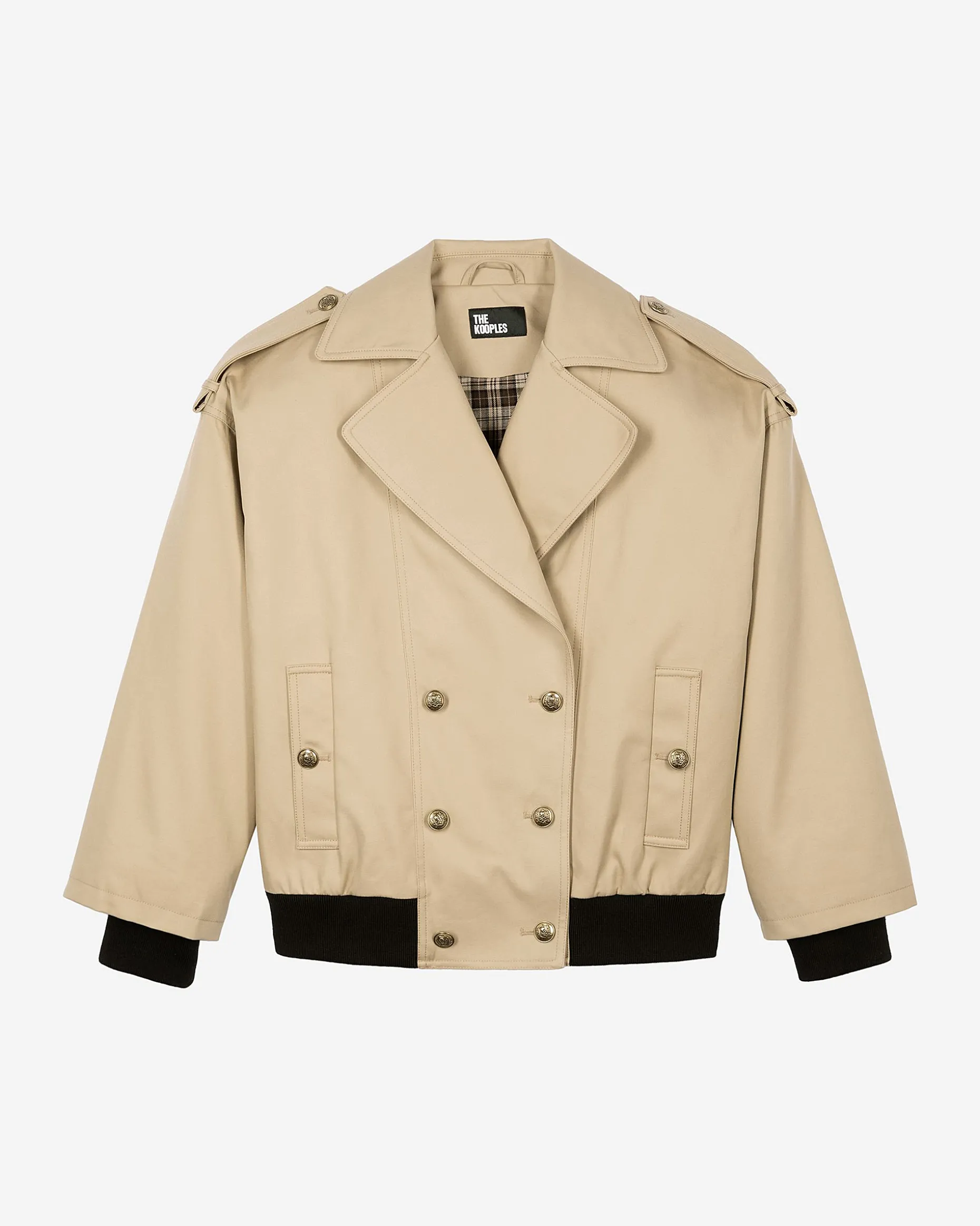 Trench court en coton beige
