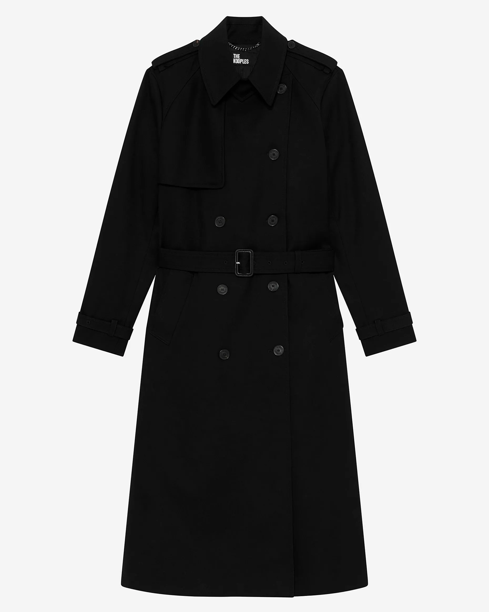 Trench long en coton noir